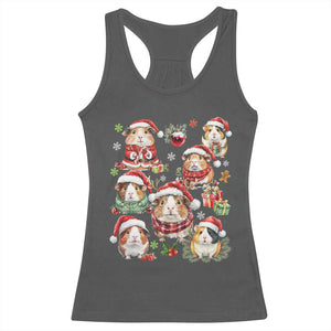 Funny Santa Cavy Squad Racerback Tank Top Christmas Guinea Pig Gift TS12 Dark Heather Print Your Wear