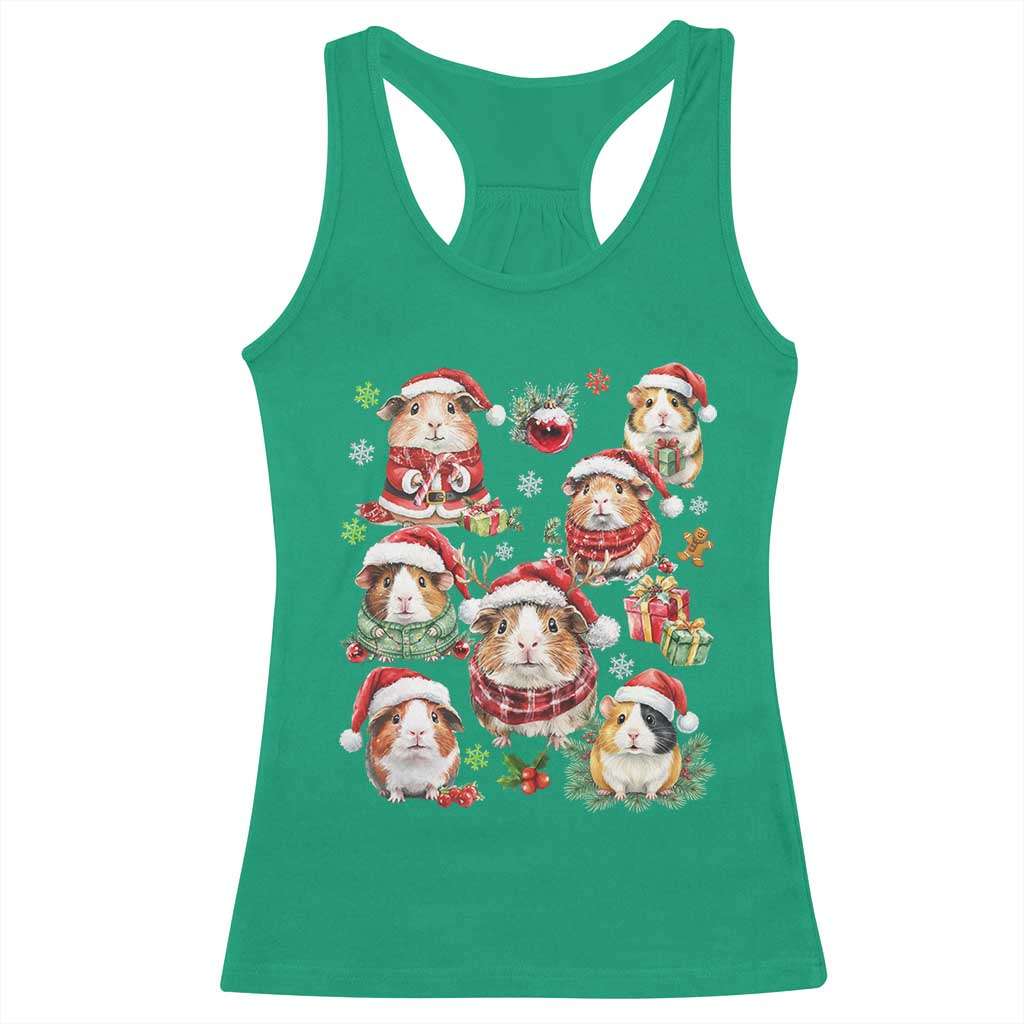 Funny Santa Cavy Squad Racerback Tank Top Christmas Guinea Pig Gift TS12 Irish Green Print Your Wear