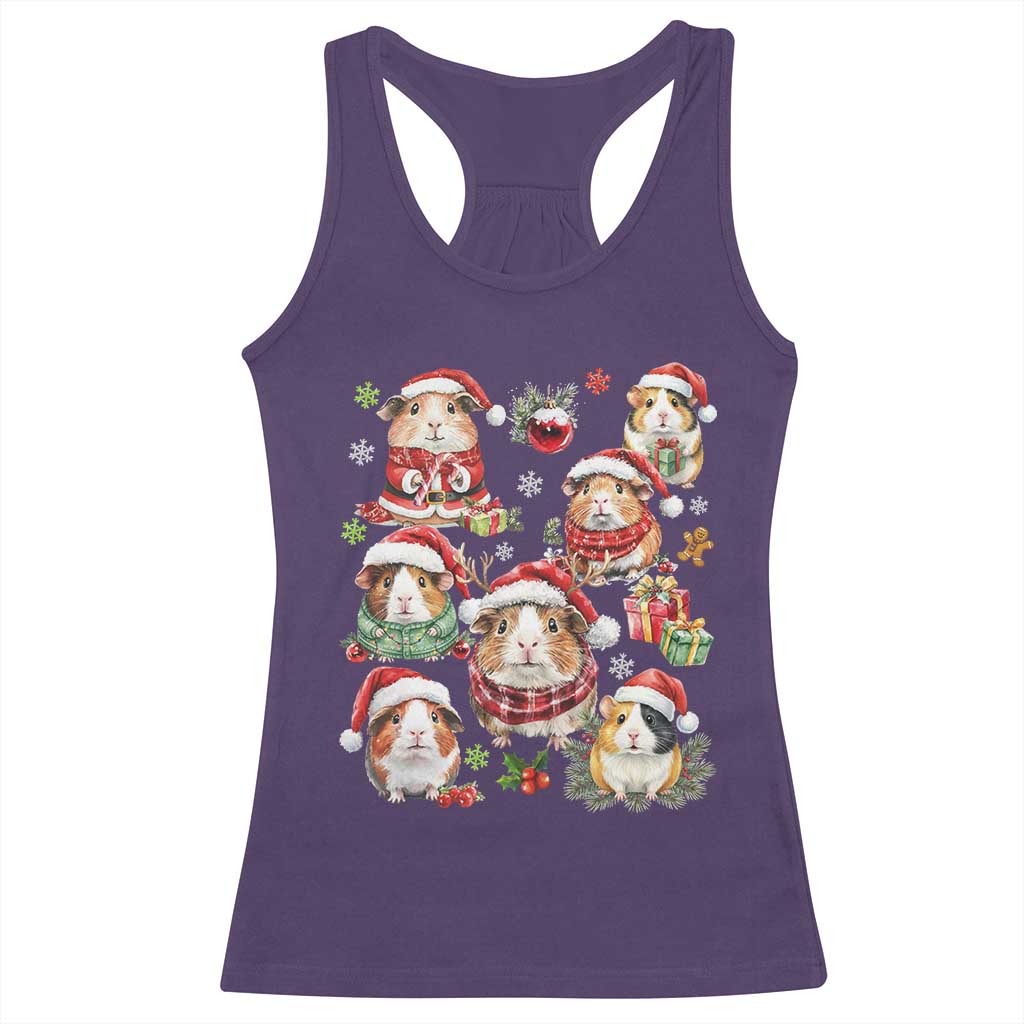 Funny Santa Cavy Squad Racerback Tank Top Christmas Guinea Pig Gift TS12 Purple Print Your Wear