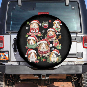 Funny Santa Cavy Squad Spare Tire Cover Christmas Guinea Pig Gift TS12 No hole Black Print Your Wear