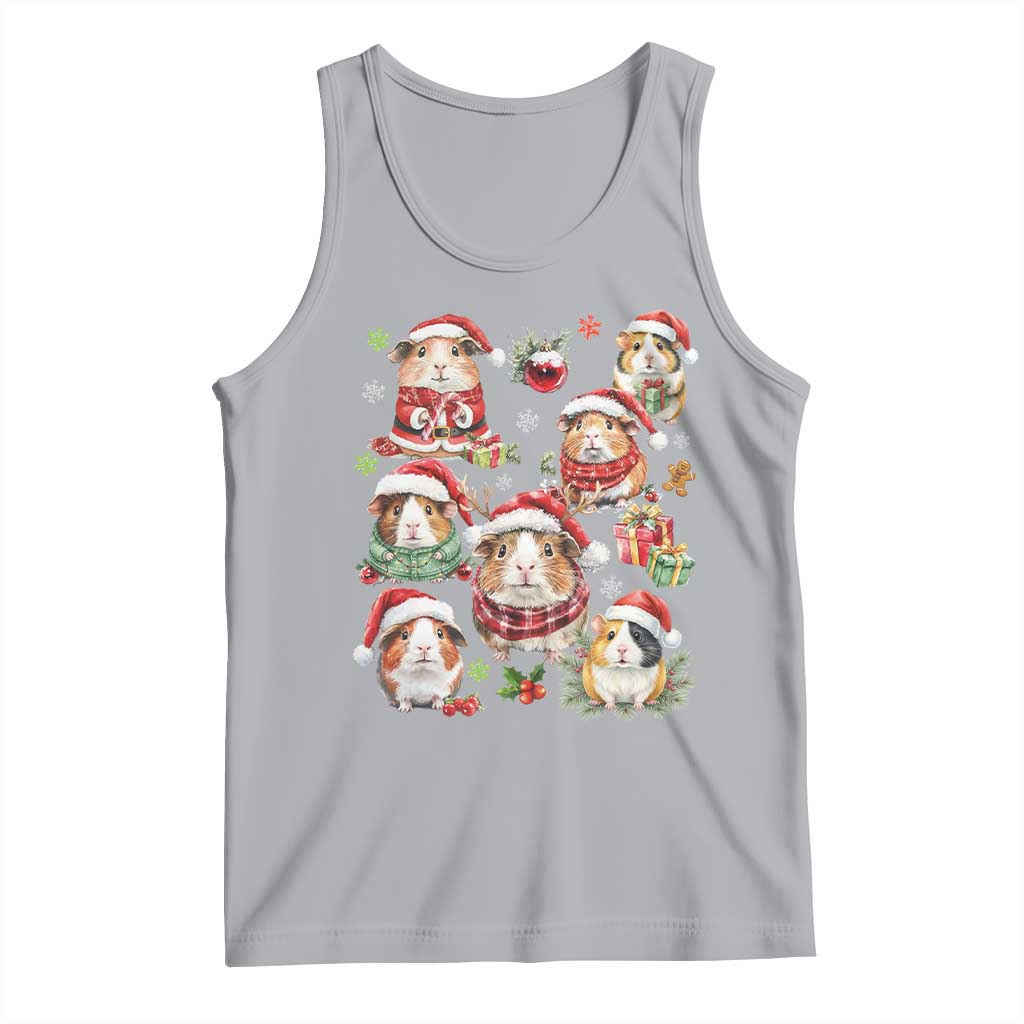 Funny Santa Cavy Squad Tank Top Christmas Guinea Pig Gift TS12 Athletic Heather Print Your Wear