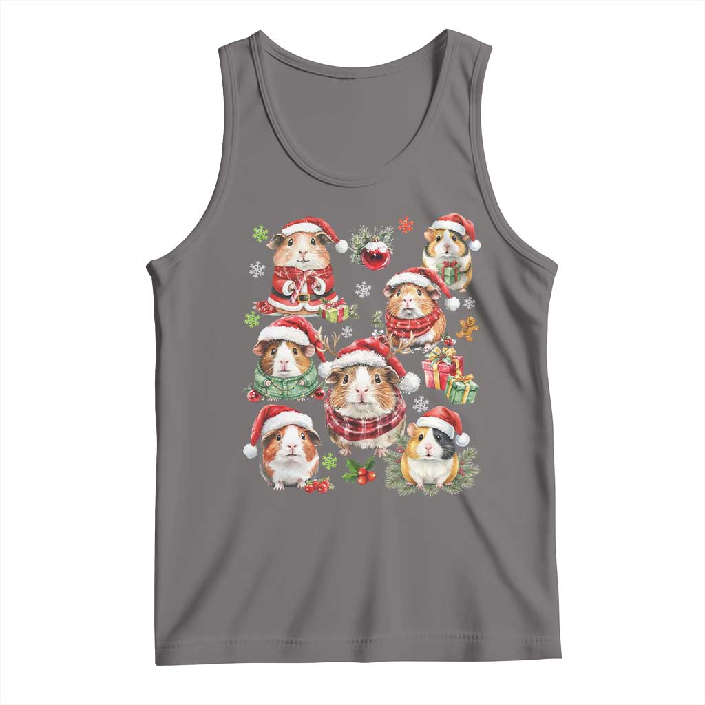 Funny Santa Cavy Squad Tank Top Christmas Guinea Pig Gift TS12 Deep Heather Print Your Wear