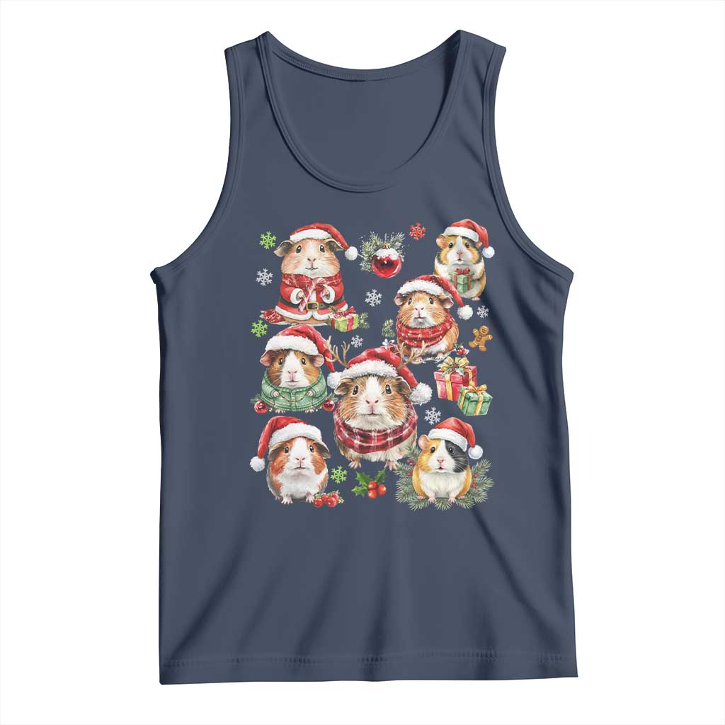 Funny Santa Cavy Squad Tank Top Christmas Guinea Pig Gift TS12 Navy Print Your Wear