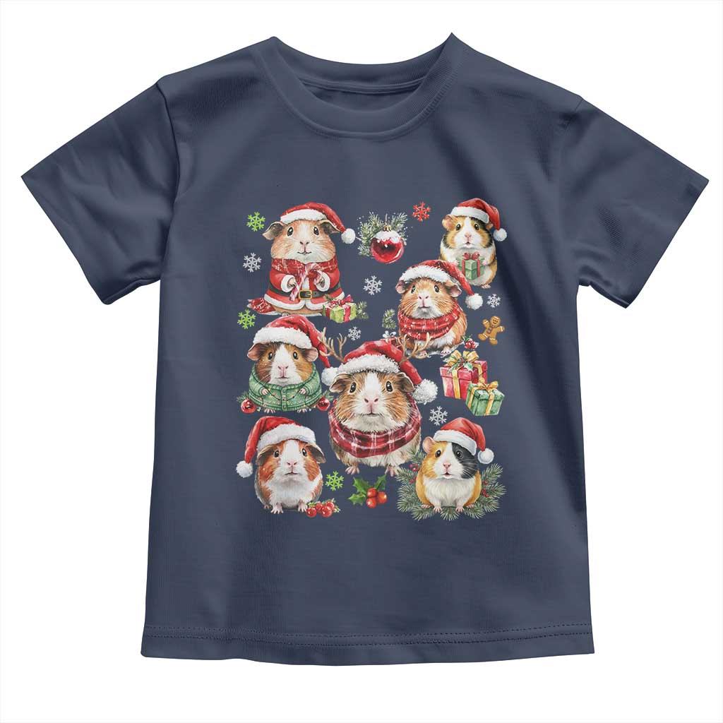 Funny Santa Cavy Squad Toddler T Shirt Christmas Guinea Pig Gift TS12 Navy Print Your Wear