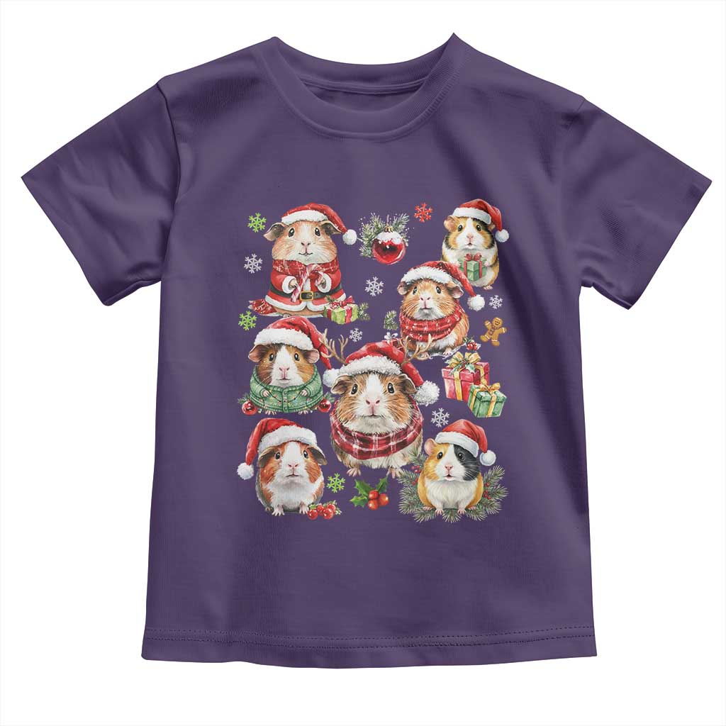 Funny Santa Cavy Squad Toddler T Shirt Christmas Guinea Pig Gift TS12 Purple Print Your Wear