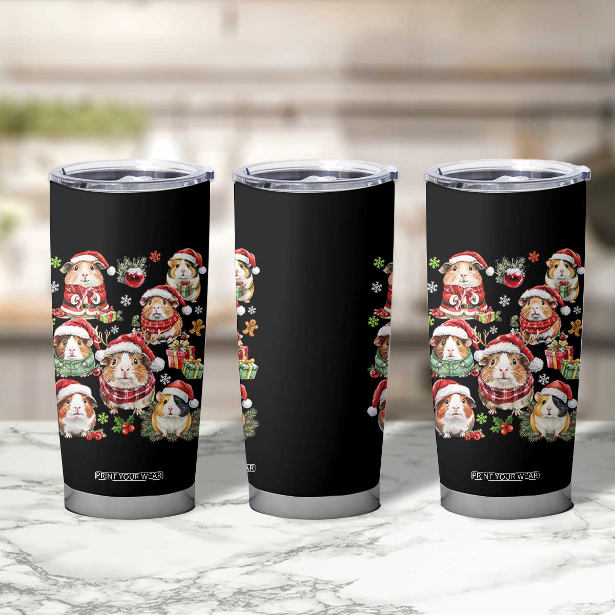 Funny Santa Cavy Squad Tumbler Cup Christmas Guinea Pig Gift TS12 Print Your Wear