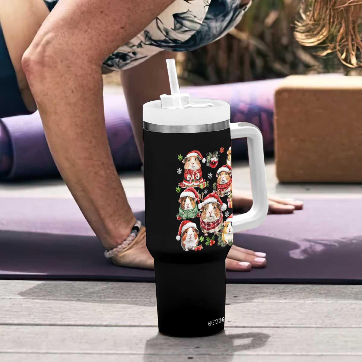 Funny Santa Cavy Squad Tumbler With Handle Christmas Guinea Pig Gift TS12 Print Your Wear