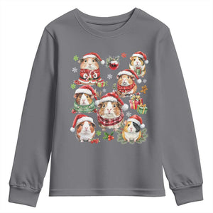 Funny Santa Cavy Squad Youth Sweatshirt Christmas Guinea Pig Gift TS12 Charcoal Print Your Wear