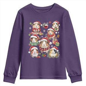 Funny Santa Cavy Squad Youth Sweatshirt Christmas Guinea Pig Gift TS12 Purple Print Your Wear