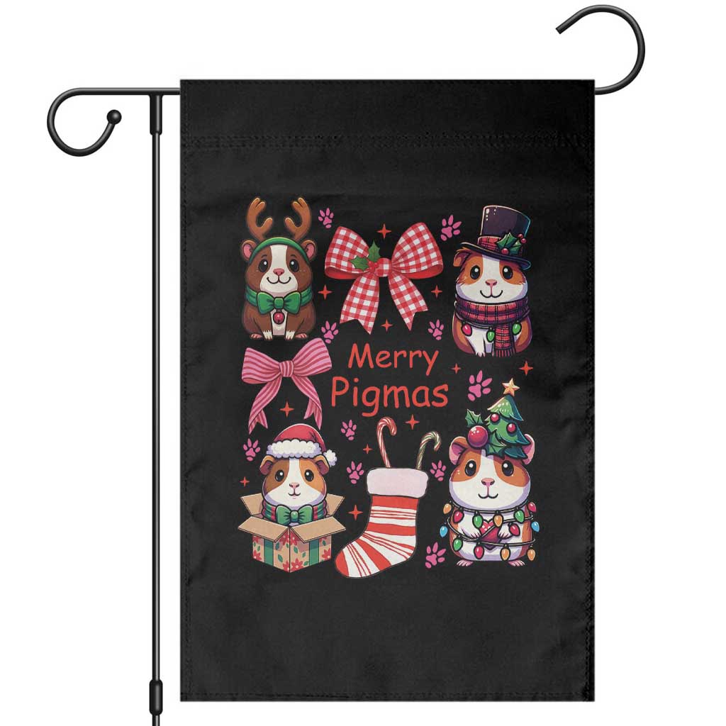 Merry Pigmas Garden Flag Funny Guinea Pig Cavy Lover Holiday Gift TS12 Black Print Your Wear