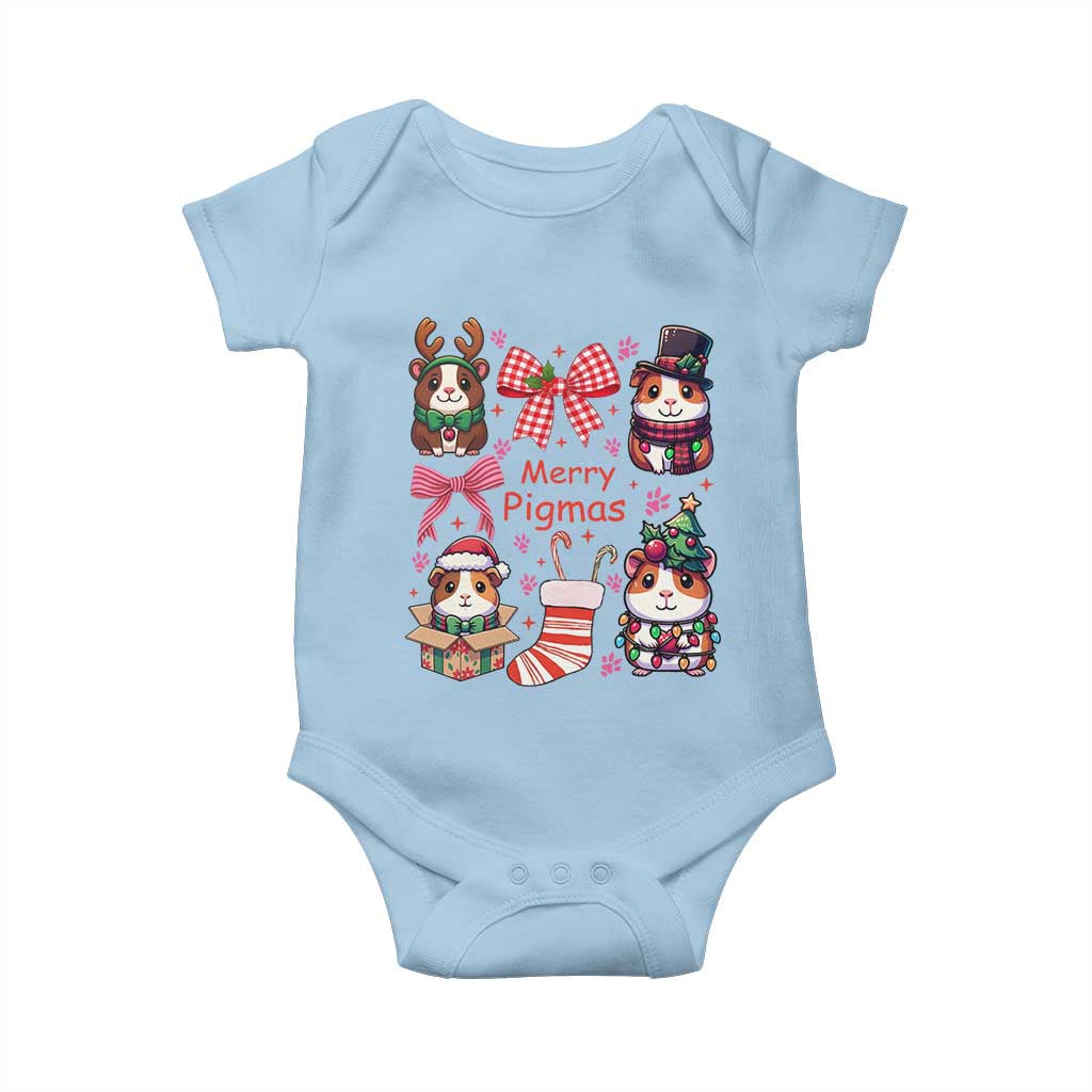 Merry Pigmas Baby Onesie Funny Guinea Pig Cavy Lover Holiday Gift TS12 Light Blue Print Your Wear