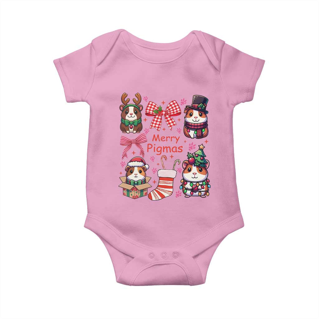 Merry Pigmas Baby Onesie Funny Guinea Pig Cavy Lover Holiday Gift TS12 Light Pink Print Your Wear