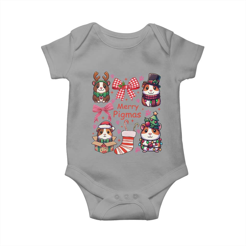 Merry Pigmas Baby Onesie Funny Guinea Pig Cavy Lover Holiday Gift TS12 Sport Gray Print Your Wear