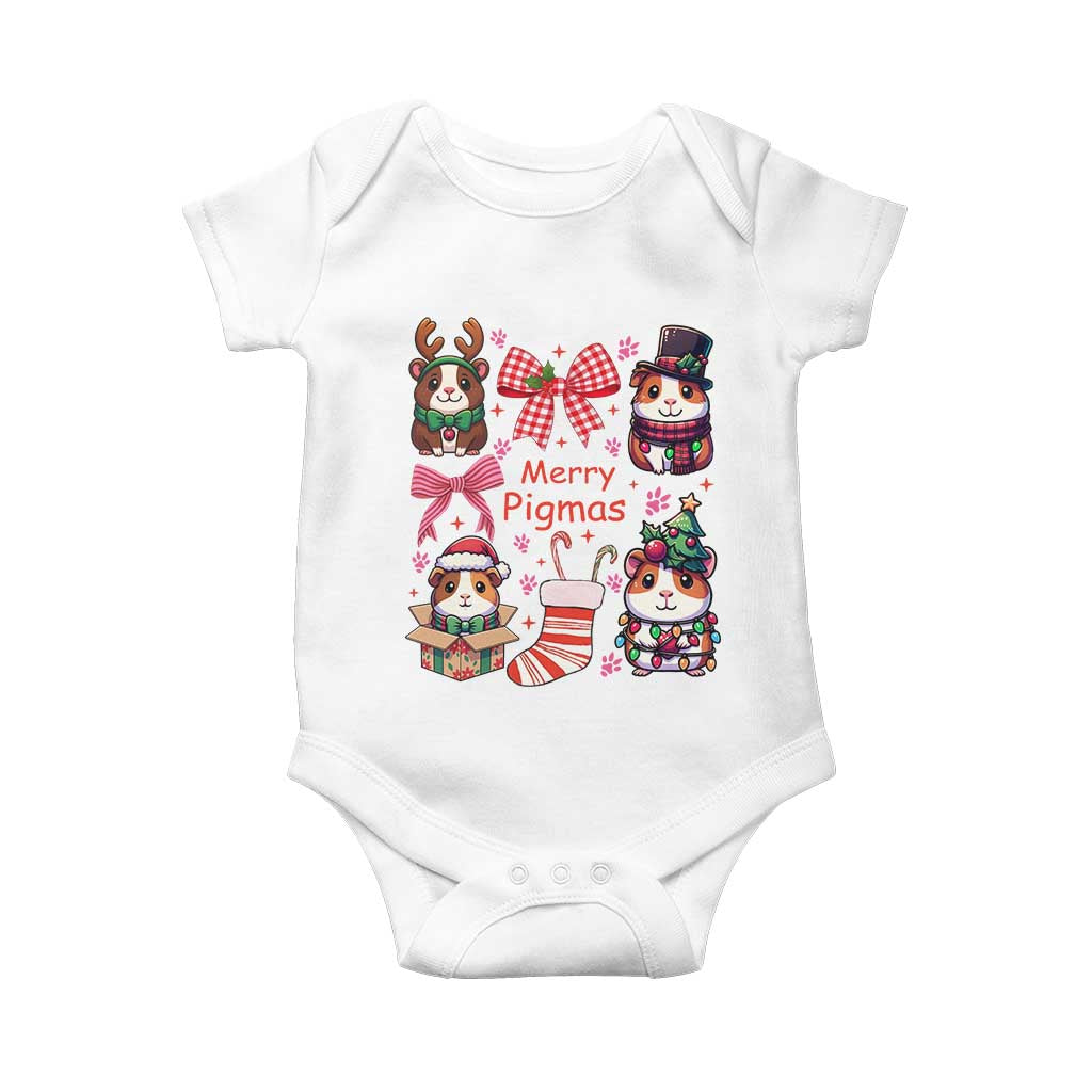 Merry Pigmas Baby Onesie Funny Guinea Pig Cavy Lover Holiday Gift TS12 White Print Your Wear
