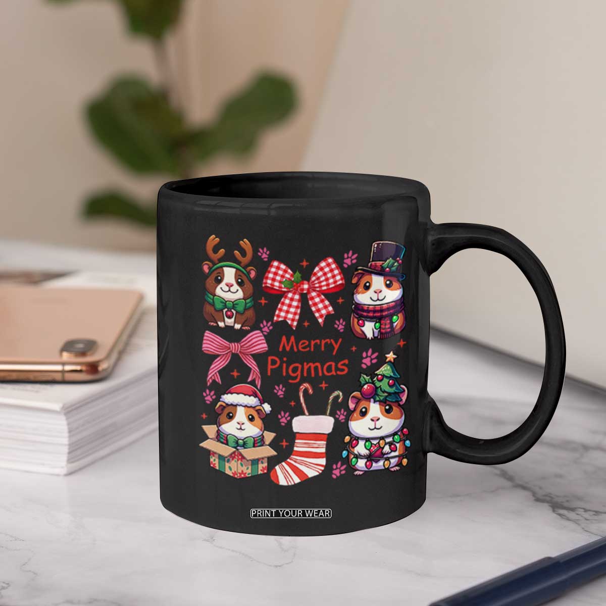 Merry Pigmas Coffee Mug Funny Guinea Pig Cavy Lover Holiday Gift TS12 Print Your Wear