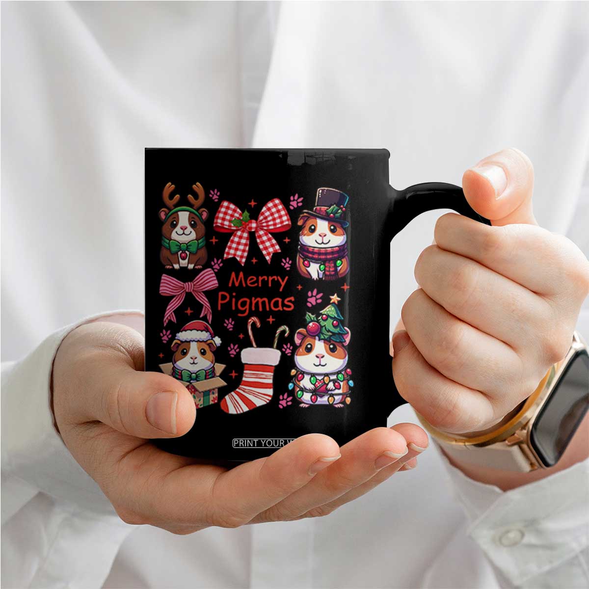 Merry Pigmas Coffee Mug Funny Guinea Pig Cavy Lover Holiday Gift TS12 Print Your Wear