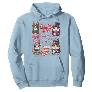 Merry Pigmas Hoodie Funny Guinea Pig Cavy Lover Holiday Gift TS12 Light Blue Print Your Wear