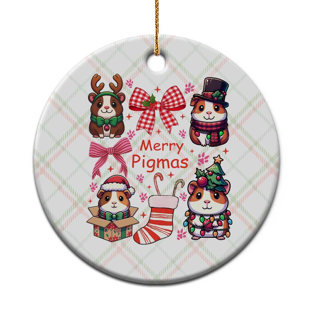 Merry Pigmas Ceramic Ornament Funny Guinea Pig Cavy Lover Holiday Gift TS12 1pc Christmas Plaid Print Your Wear