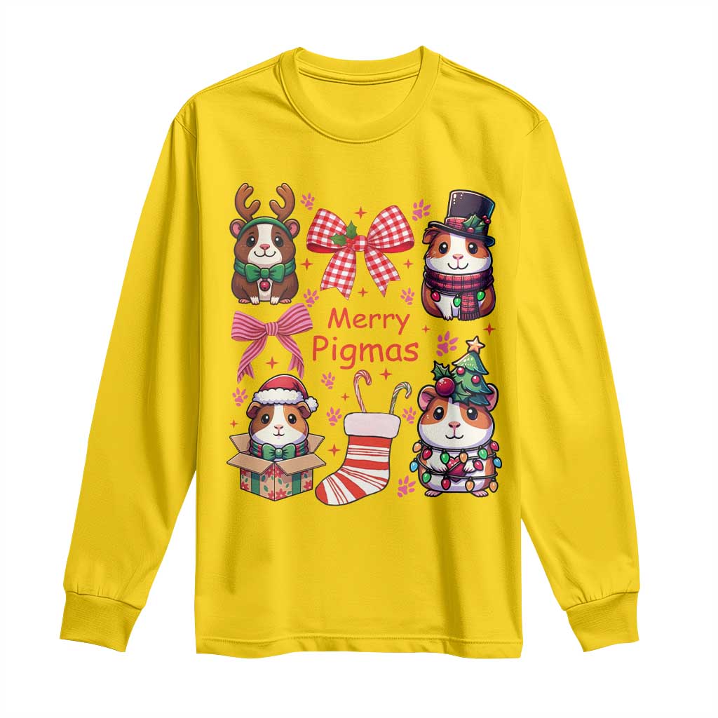 Merry Pigmas Long Sleeve Shirt Funny Guinea Pig Cavy Lover Holiday Gift TS12 Daisy Print Your Wear