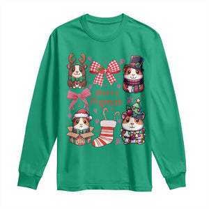Merry Pigmas Long Sleeve Shirt Funny Guinea Pig Cavy Lover Holiday Gift TS12 Irish Green Print Your Wear