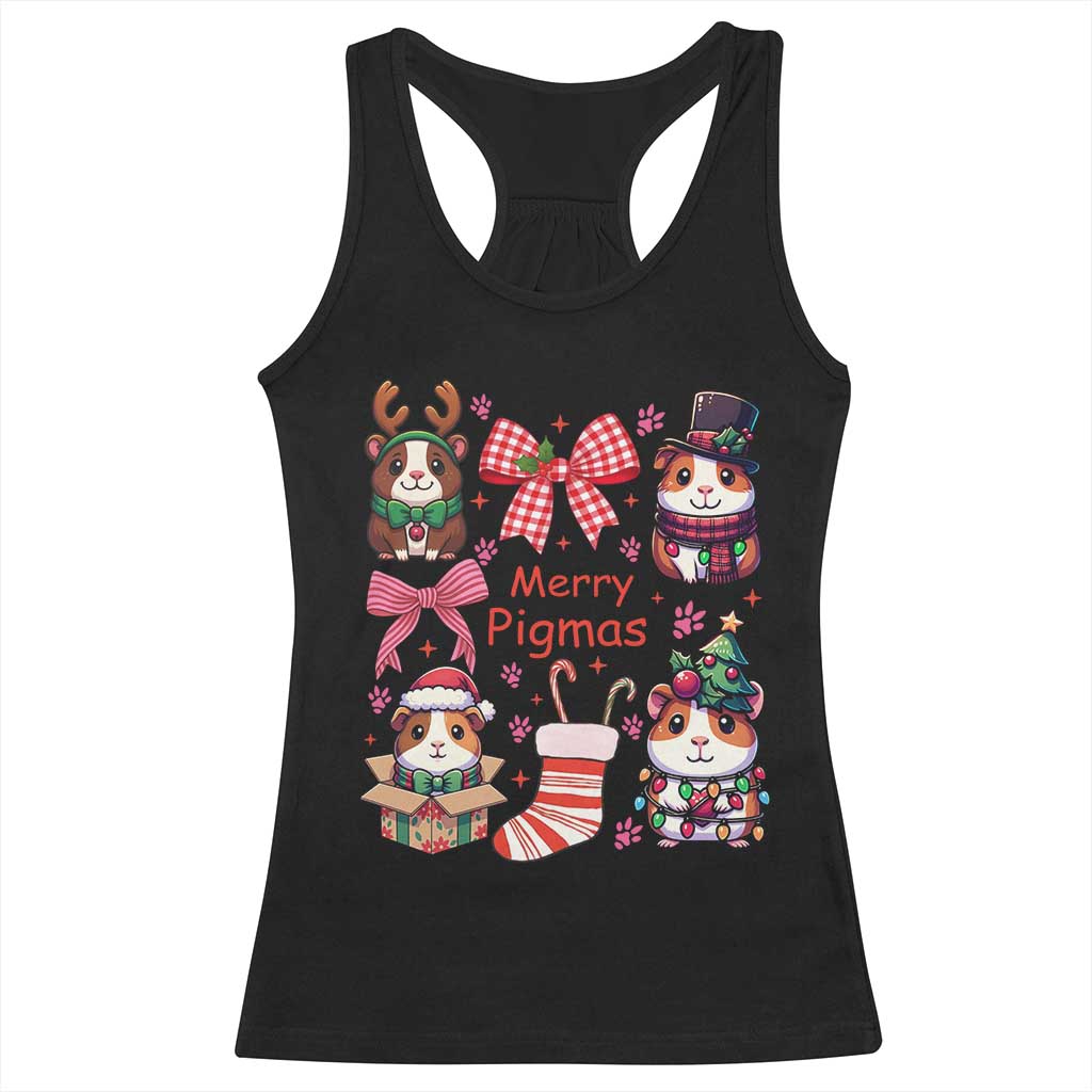 Merry Pigmas Racerback Tank Top Funny Guinea Pig Cavy Lover Holiday Gift TS12 Black Print Your Wear