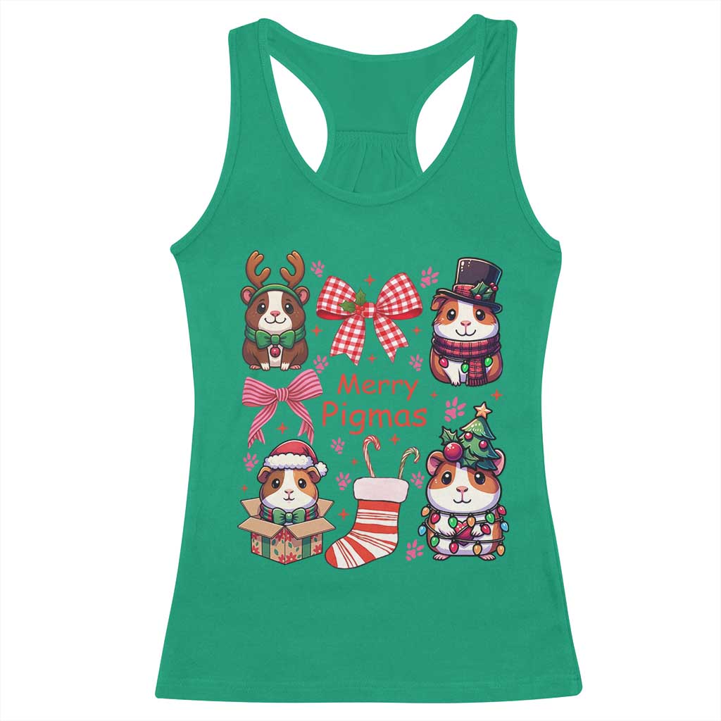 Merry Pigmas Racerback Tank Top Funny Guinea Pig Cavy Lover Holiday Gift TS12 Irish Green Print Your Wear