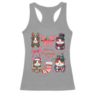 Merry Pigmas Racerback Tank Top Funny Guinea Pig Cavy Lover Holiday Gift TS12 Sport Gray Print Your Wear