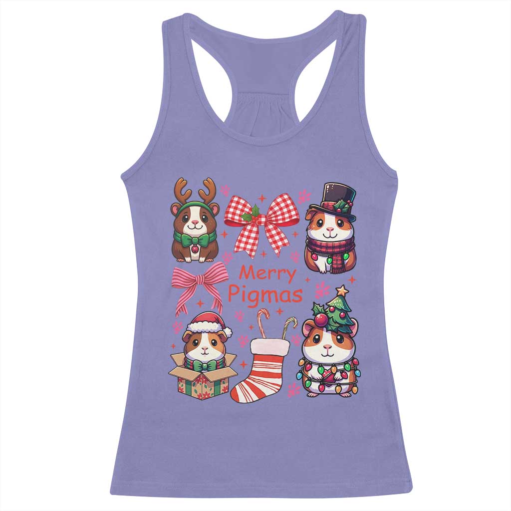 Merry Pigmas Racerback Tank Top Funny Guinea Pig Cavy Lover Holiday Gift TS12 Violet Print Your Wear