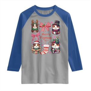 Merry Pigmas Raglan Shirt Funny Guinea Pig Cavy Lover Holiday Gift TS12 Sport Gray Royal Print Your Wear