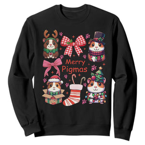 Merry Pigmas Sweatshirt Funny Guinea Pig Cavy Lover Holiday Gift TS12 Black Print Your Wear