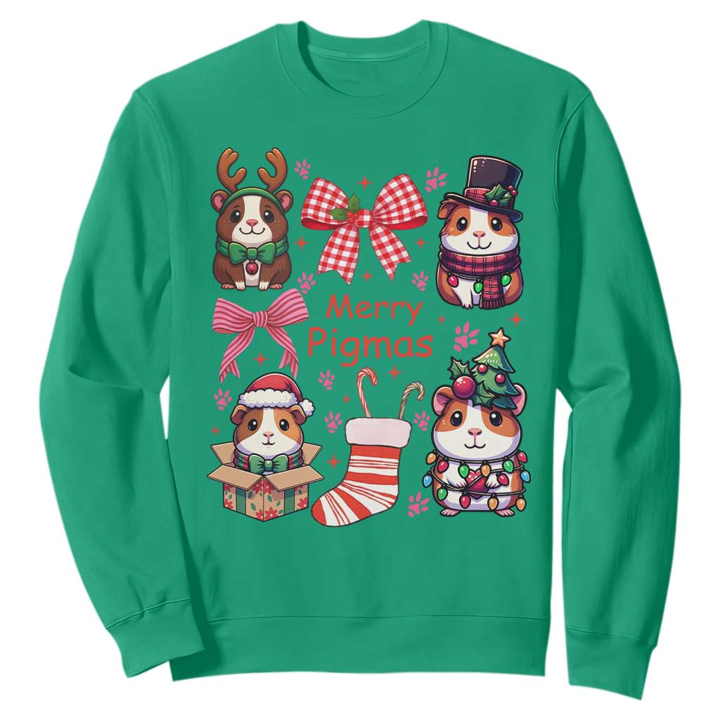 Merry Pigmas Sweatshirt Funny Guinea Pig Cavy Lover Holiday Gift TS12 Irish Green Print Your Wear