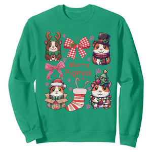 Merry Pigmas Sweatshirt Funny Guinea Pig Cavy Lover Holiday Gift TS12 Irish Green Print Your Wear