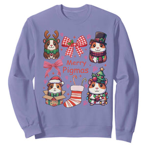 Merry Pigmas Sweatshirt Funny Guinea Pig Cavy Lover Holiday Gift TS12 Violet Print Your Wear