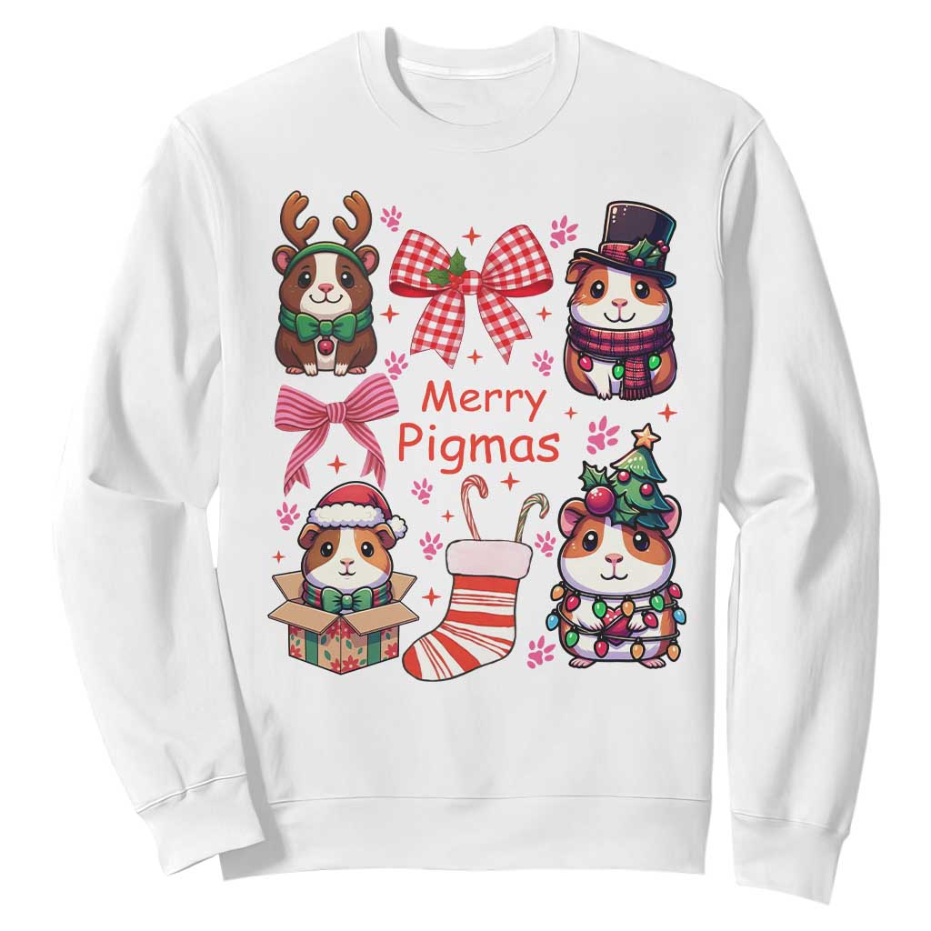 Merry Pigmas Sweatshirt Funny Guinea Pig Cavy Lover Holiday Gift TS12 White Print Your Wear