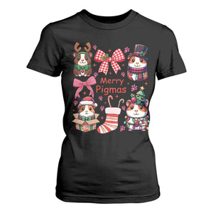 Merry Pigmas T Shirt For Women Funny Guinea Pig Cavy Lover Holiday Gift TS12 Black Print Your Wear