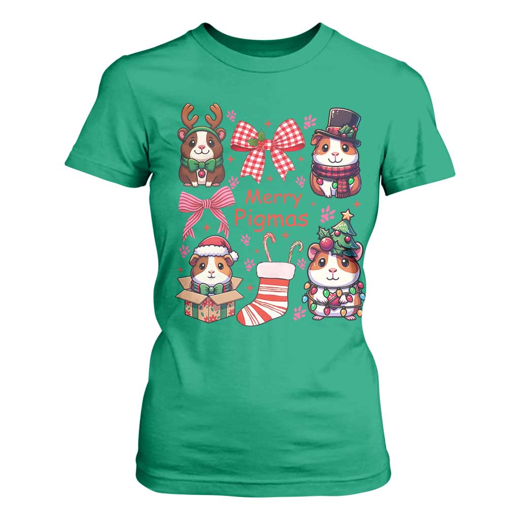 Merry Pigmas T Shirt For Women Funny Guinea Pig Cavy Lover Holiday Gift TS12 Irish Green Print Your Wear