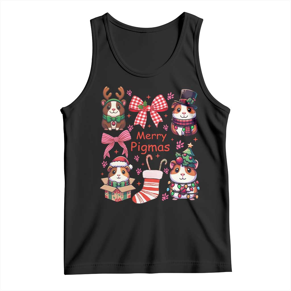 Merry Pigmas Tank Top Funny Guinea Pig Cavy Lover Holiday Gift TS12 Black Print Your Wear