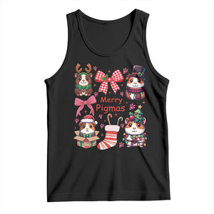 Merry Pigmas Tank Top Funny Guinea Pig Cavy Lover Holiday Gift TS12 Black Print Your Wear
