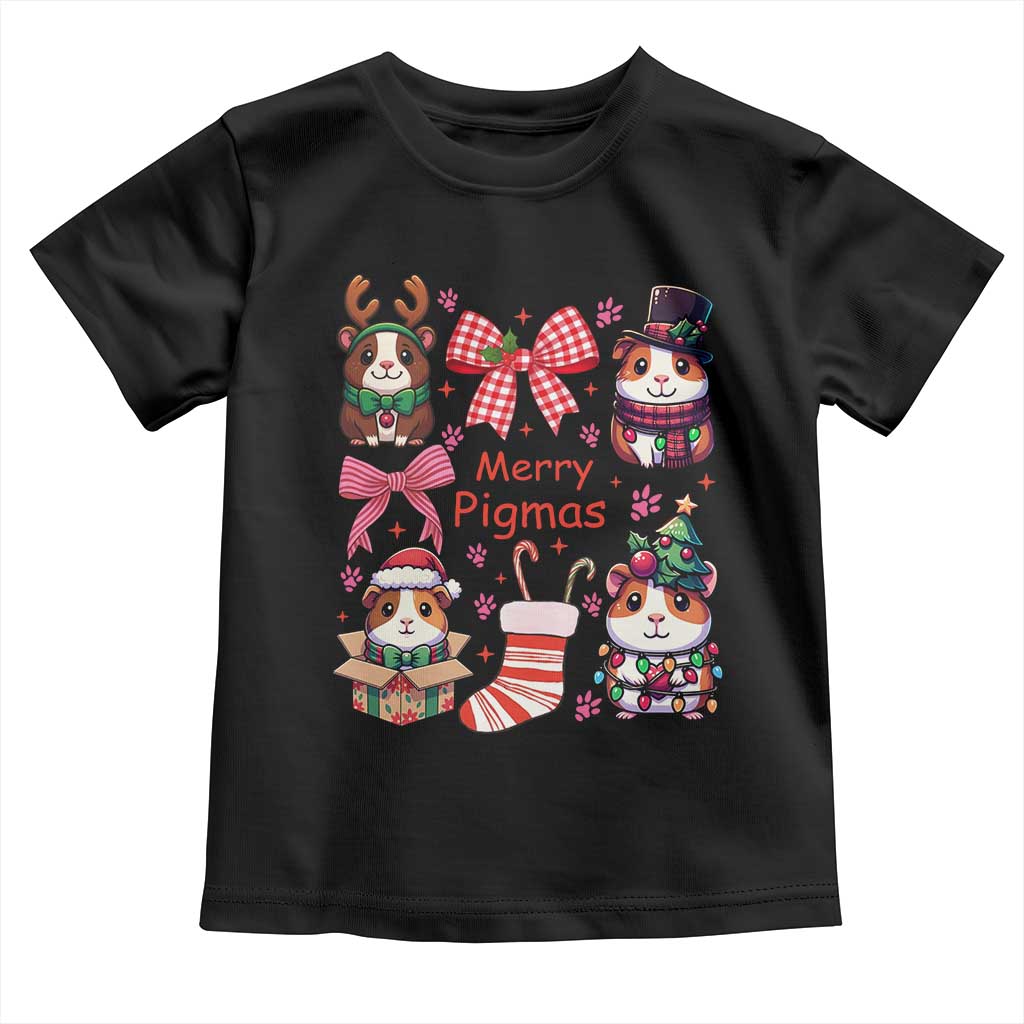 Merry Pigmas Toddler T Shirt Funny Guinea Pig Cavy Lover Holiday Gift TS12 Black Print Your Wear
