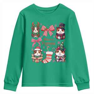 Merry Pigmas Youth Sweatshirt Funny Guinea Pig Cavy Lover Holiday Gift TS12 Irish Green Print Your Wear