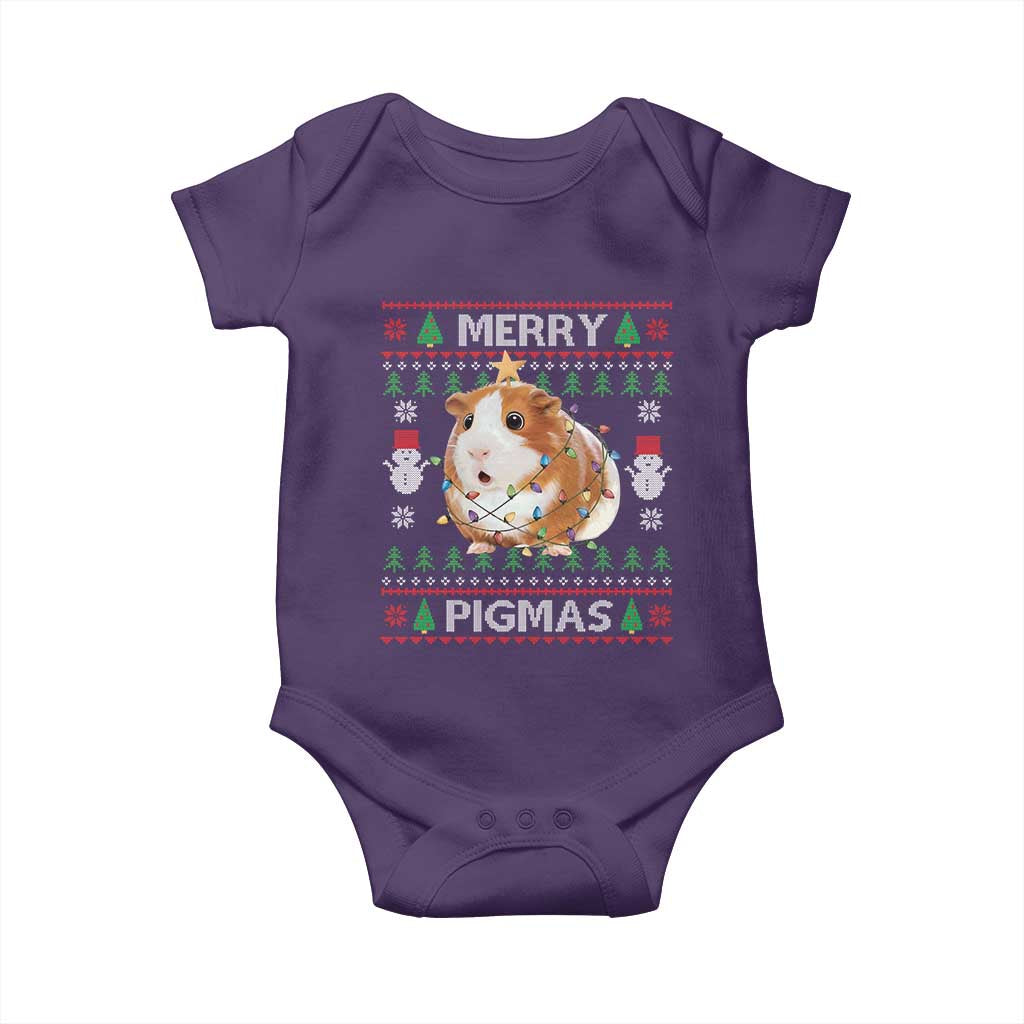 Merry Pigmas Ugly Christmas Baby Onesie Guinea Pig Lover TS12 Purple Print Your Wear