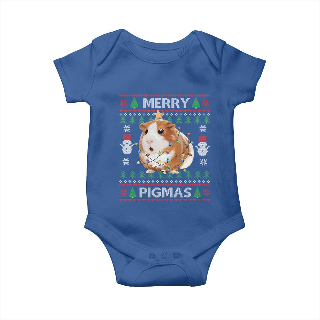 Merry Pigmas Ugly Christmas Baby Onesie Guinea Pig Lover TS12 Royal Blue Print Your Wear