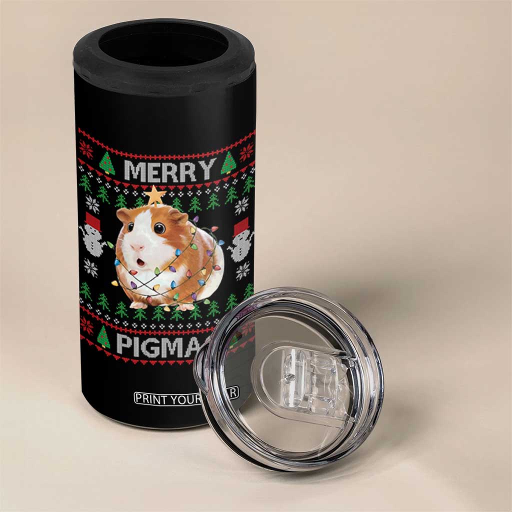Merry Pigmas Ugly Christmas 4 in 1 Can Cooler Tumbler Guinea Pig Lover TS12 Print Your Wear