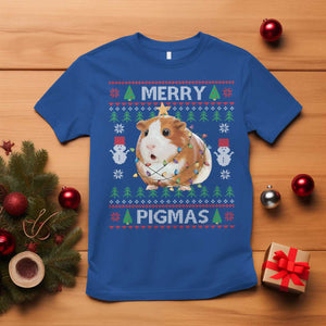 Merry Pigmas Ugly Christmas T Shirt Guinea Pig Lover TS12 Royal Blue Print Your Wear