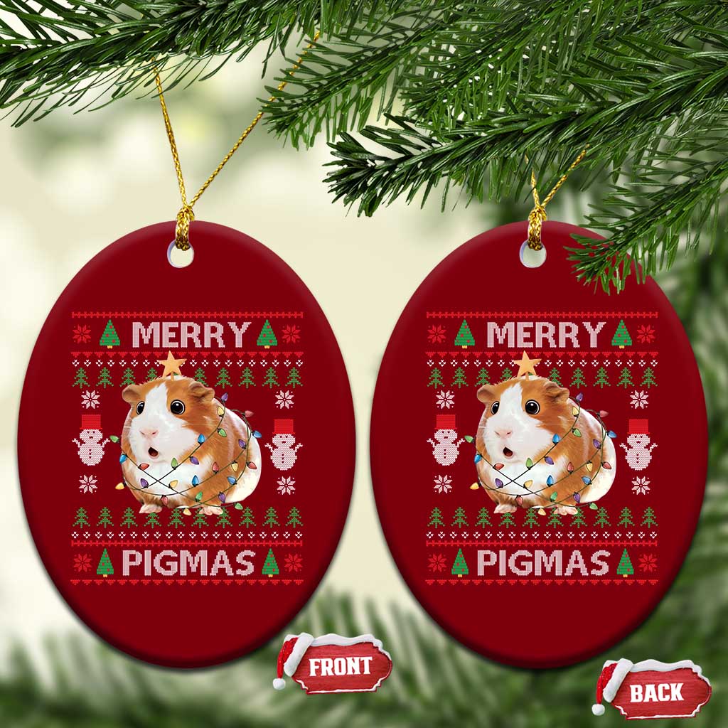 Merry Pigmas Ugly Christmas Ceramic Ornament Guinea Pig Lover TS12 Print Your Wear