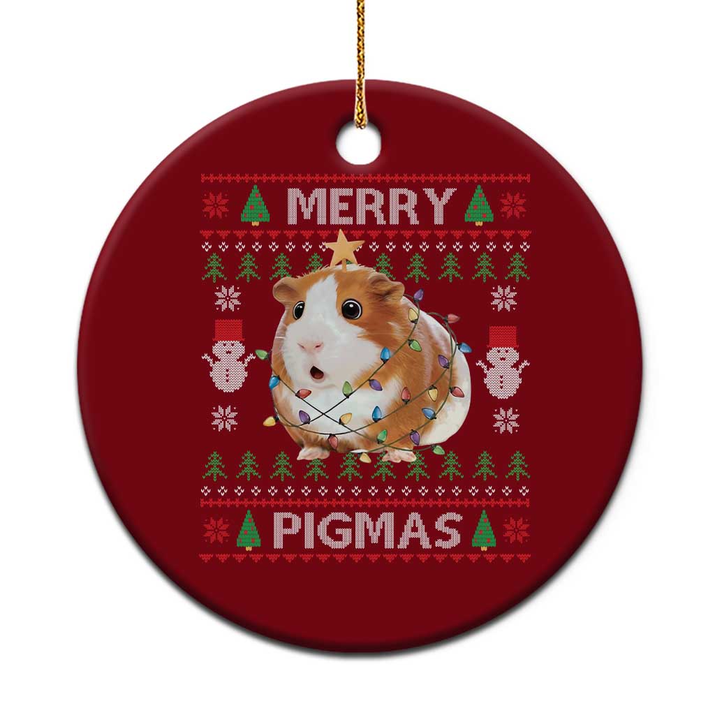 Merry Pigmas Ugly Christmas Ceramic Ornament Guinea Pig Lover TS12 1pc Red Print Your Wear
