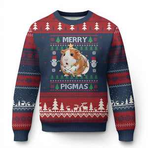 Merry Pigmas Ugly Xmas Ugly Christmas Sweater Guinea Pig Lover TS12 Navy Red Print Your Wear