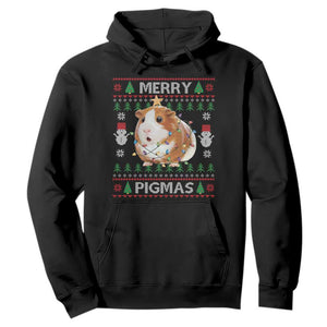 Merry Pigmas Ugly Christmas Hoodie Guinea Pig Lover TS12 Black Print Your Wear