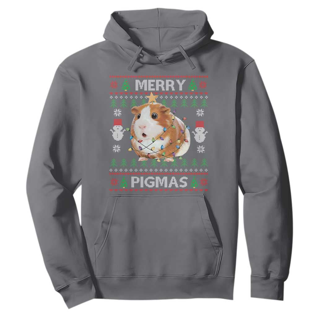 Merry Pigmas Ugly Christmas Hoodie Guinea Pig Lover TS12 Charcoal Print Your Wear