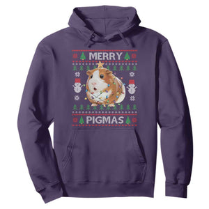Merry Pigmas Ugly Christmas Hoodie Guinea Pig Lover TS12 Purple Print Your Wear